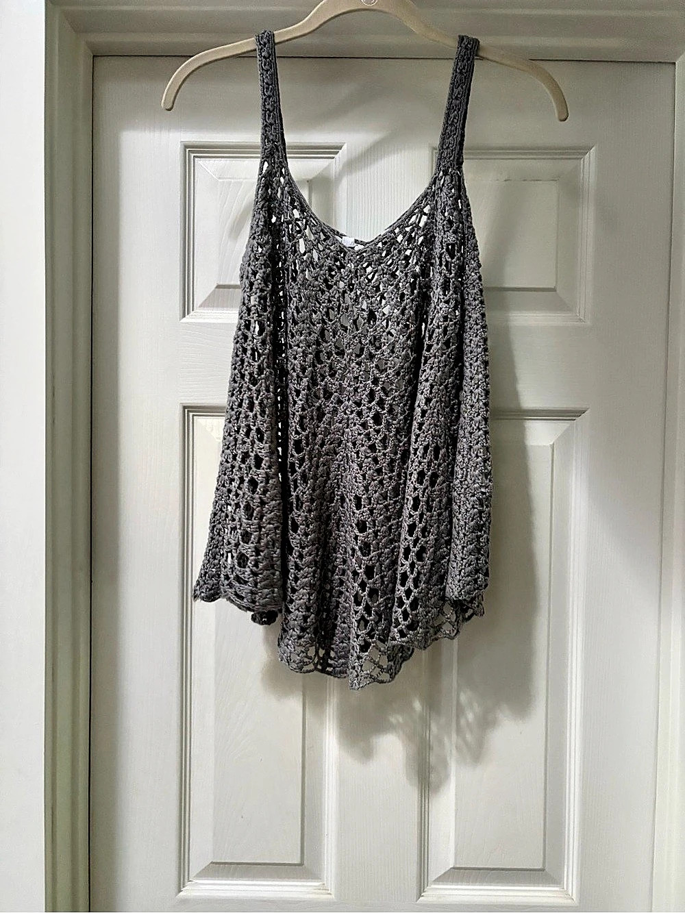 Gray Open Knit Tank
